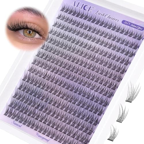 Natural Lash Clusters Wispy Lash Extensions Short 10-14mm DIY Cluster Eyelash Extension C Curl 280pcs Soft Thin Band Individual Lashes by ALICE thumbnail 7