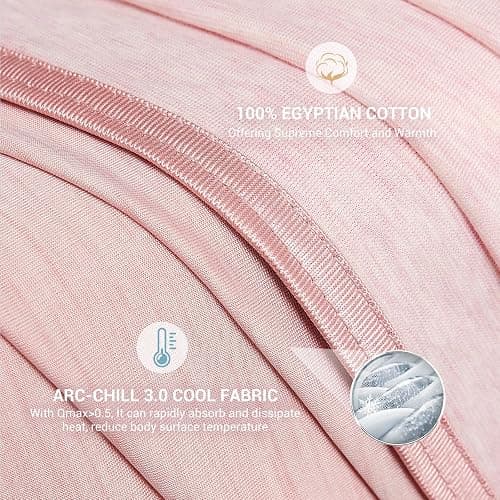 Elegear Revolutionary Cooling Blanket Throw Absorbs Heat to Keep Body Cool for Night Sweats, Arc-Chill 3.0 Cool Fiber Q-Max>0.5 for Hot Sleepers, Lightweight Summer Cold Blankets for Sleeping, Pink thumbnail 4