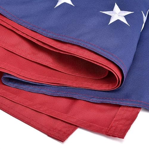 American Flags for Outside 3x5, HeavyDuty American Flag for High Wind Outdoor, UV Protected/Sewn Stripes/Embroidered Stars/Brass Grommets, US Flag Built for The Toughest Conditions thumbnail 3