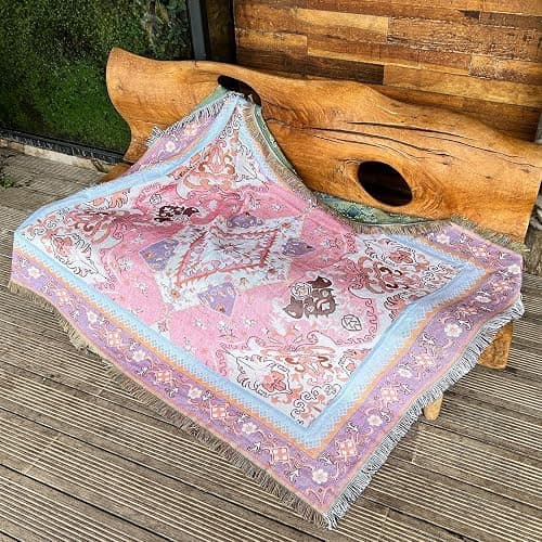 LumiSyne Couverture Plaid En Coton Tissé Avec Gland Style Ethnique Bohème Motif Géométrique Aztèque Navajo Jeté De Lit Jeté De Canapé Couvre-Lit Couverture De Camping Tapisserie Nappes Tapis 160x130cm thumbnail 2