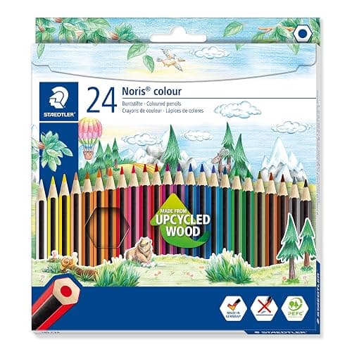 STAEDTLER 185 C24 Noris Colour Colouring Pencils - 24 Assorted Colours (Pack of 24 Pencils) - Image 1