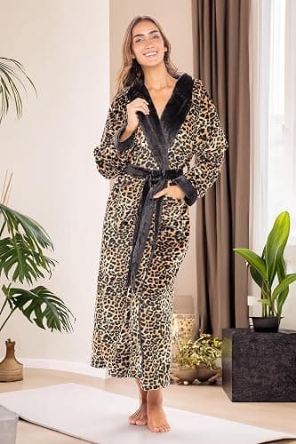 Alexander Del Rossa Plush Fleece Robe for Women, Long Hooded Bathrobe with Hood, Plus Size thumbnail 2