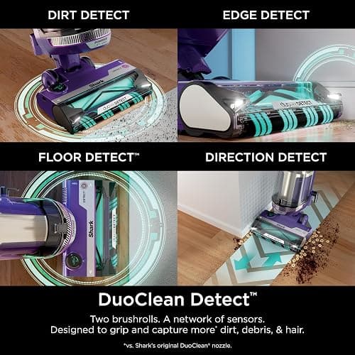 Shark POWERDETECT Upright Vacuum Cleaner with HEPA Filter, Heavy Duty Vacuum with Powerful Suction for Pet Hair Pickup, DuoClean Technology, Powered Lift-Away, Ideal for Carpets & Hardfloors, AZ4002 thumbnail 3