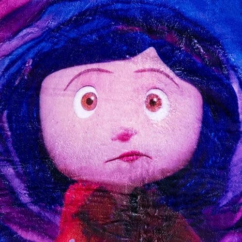 Coraline Jones Oversized Plush Throw Blanket | Cozy Sherpa Cover for Sofa, Bed | Super Soft Fleece Blanket | Official Laika Movie Collectible | 45 x 60 Inches thumbnail 4