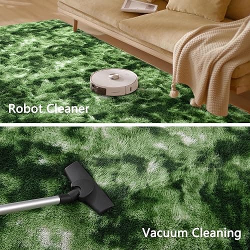Nuttumico Fluffy Modern Area Rugs for Living Room Bedroom, 4x6 Feet Plush High Pile Dark Green Rug for Kids Girls Room Nursery Home Decor, Upgrade Non-Slip Girls Bedroom Soft Indoor Rug thumbnail 7