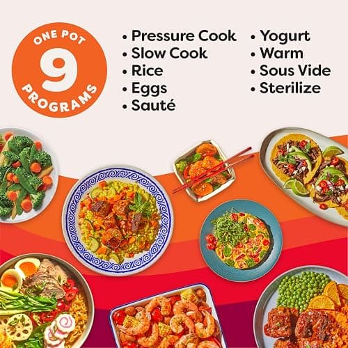 Instant Pot, 6-Quart Whisper Quiet 9-in-1 Electric Pressure Cooker, Slow Rice Steamer, Sauté, Yogurt Maker, Warmer & Sterilizer, Free App with 800+ Recipes, Stainless Steel thumbnail 2