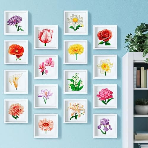 LuwoArte 16 Pack Diamond Painting Kits for Adults – Flower Garden-Themed Diamond Art Kits – Full Drill DIY Paint Gem Art for Adults – 5D Diamond Painting Kit – Relaxing Craft for Home Wall Décor thumbnail 4