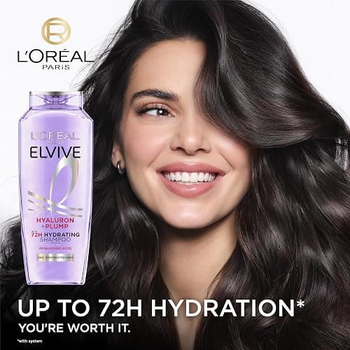 L'Oreal Paris Elvive Hyaluron Plump Hydrating Shampoo for Dehydrated, Dry Hair Infused with Hyaluronic Acid Care Complex, Paraben-Free, 12.6 Fl Oz thumbnail 3