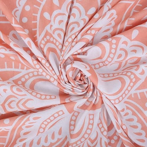 raajsee Rose Gold Ombre Tapestry Wall Hanging Mandala-Bohemian Room Decor-Indian Cotton Throw Hippie Tapestries -Boho Bedding Twin Bedspread 52 x 60 Inches thumbnail 2