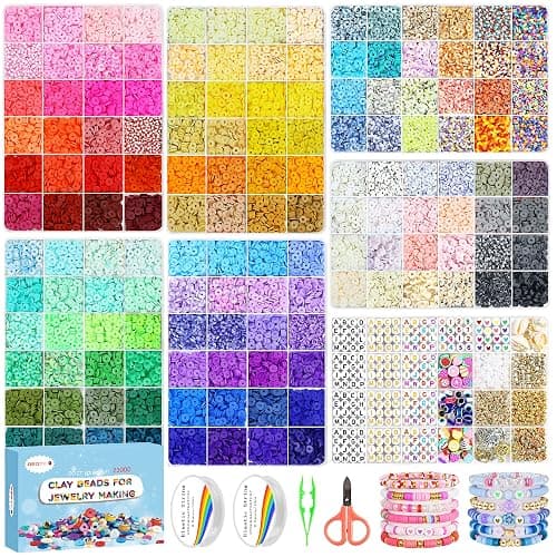 Redtwo 23000Pcs Clay Beads Friendship Bracelet Making Kit | 7 Boxes 144 Colors Beads Set for Friendship Jewelry Making Kit with Pendant Charms, Crafts Gifts for Girls Ages 6-12 Kids - Image 1