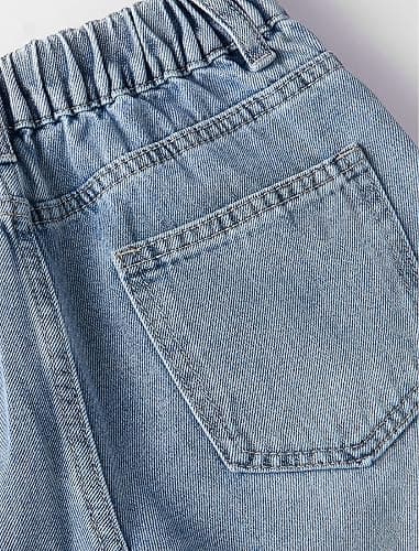 Fulihug Jeans for Girls Baggy Wide Leg Cute Bow High Elastic Waisted Denim Pants Y2K Boyfriend Skater Streetwear 7-14Y thumbnail 9