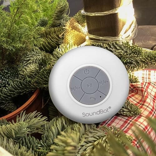 Soundbot® Waterproof Shower Speaker HD Water Resistant Bluetooth Handsfree Portable with Loud Clear Sounds 6+hrs of Playtime, Wireless Suction Cup Small Durable for Outdoors Travel Home SB510 (White) thumbnail 2