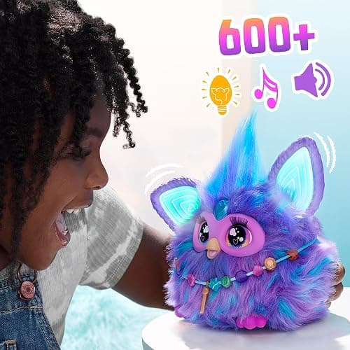 Furby Purple, 15 Fashion Accessories, Interactive Plush Toys for 6 Year Old Girls & Boys & Up, Voice Activated Animatronic thumbnail 4