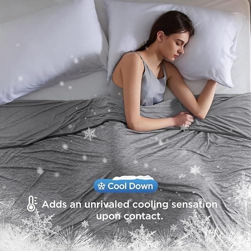 Bedsure Cooling Blanket for Hot Sleepers - Spring Summer Throw Blanket for Bed, Arc-Chill Lightweight Summer Bedding Gifts, Cool Thin Ice Cold Comfort Throws with Rayon Derived from Bamboo, 50x70 - 01- Dark Grey - Throw XL (50" x 70") thumbnail 4