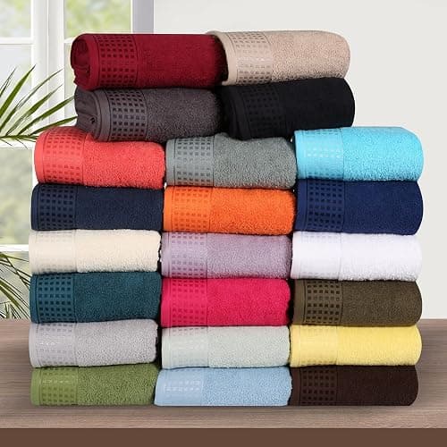 GLAMBURG 100% Cotton 2 Pack Oversized Bath Towel Set 28x55 Inches, Ultra Soft Highly Absorbant Compact Quickdry & Lightweight Large Bath Towels, Ideal for Gym Travel Camp Pool - Black thumbnail 6