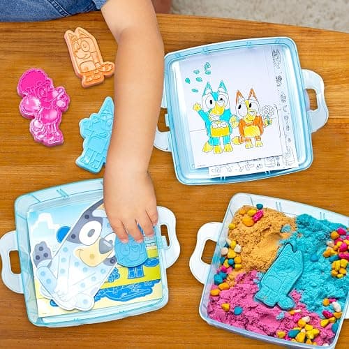 Bluey Stackable Sensory Case, Reusable Sensory Bin with Stickers, Sensory Play Sand Bags, Coloring Activities, Toddler Activities, Sensory Toys, Sensory Toys for Toddlers 1-3 thumbnail 2