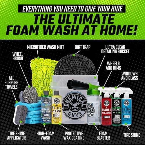 Chemical Guys Car Wash Kit 14-Pc Arsenal Builder - with Foam Blaster, Wash Bucket, Towels, Applicators, and 16 oz Soaps, Waxes, and Cleaners - Complete Car Detailing Gift Set, Works with Garden Hose thumbnail 2