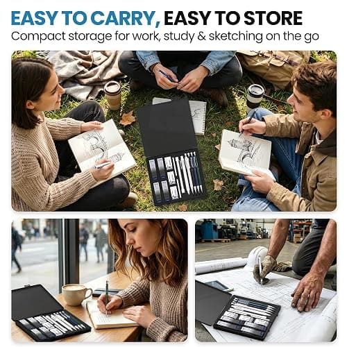 WUO 0.7mm Mechanical Pencil Set with Case, 4PCS Metal Mechanical Pencils with Eraser Pen, 480 HB Lead Refills, 3 Erasers, 11 Eraser Refills, Artist Drafting Pencils for Writing, Drawing, Sketching thumbnail 10