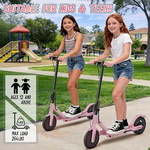 Roinside Electric Scooter - 8.5"/10''/14'' Solid Tires, 350W/500W Motor, Up to 19/22MPH& 16/21/23/24Miles Long-Range Portable Commuting Scooter for Adults with Double Braking System, App thumbnail 3
