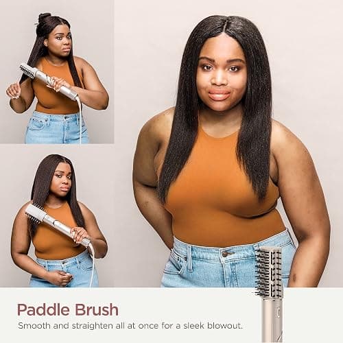 Shark HD430 FlexStyle Air Styling & Drying System, Powerful Hair Dryer Brush & Multi-Styler with Auto-Wrap Curlers, Paddle Brush, Oval Brush, Concentrator Attachment, Stone - FlexStyle-Straight & Wavy Hair thumbnail 6