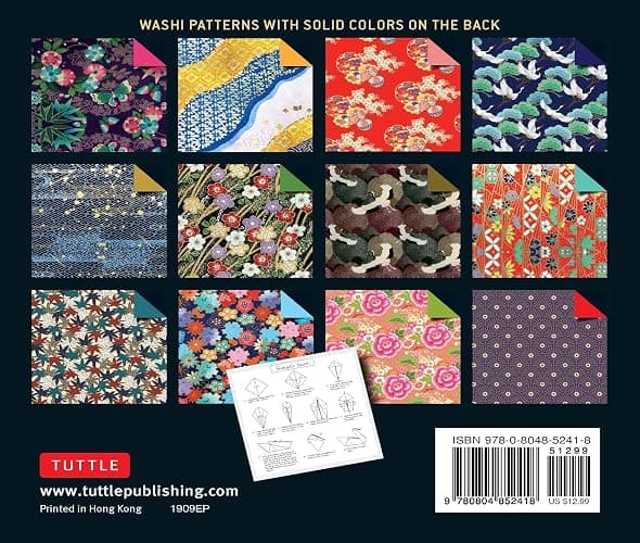 Origami Paper 500 sheets Japanese Washi Patterns 6" (15 cm): Double-Sided Origami Sheets with 12 Different Designs (Instructions for 6 Projects Included) thumbnail 2