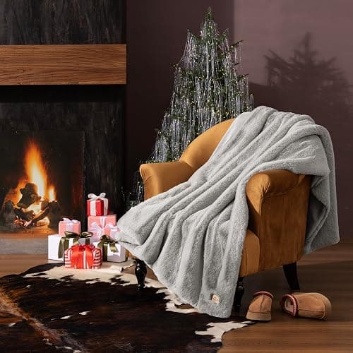 UGG Euphoria Plush Faux Fur Throw Blanket, Oversized Warm Throw for Couch or Chair, Luxury Bedroom Decor, Christmas Cozy Blankets, Machine Washable, 50-inch x 70-inch, Seal Grey thumbnail 2
