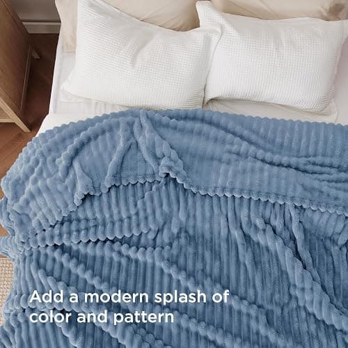 Bedsure GentleSoft King Blanket for Couch - Cozy Soft Blankets for Women, Cute Large Throws for Girls, Ashley Blue, 108x90 Inches thumbnail 3