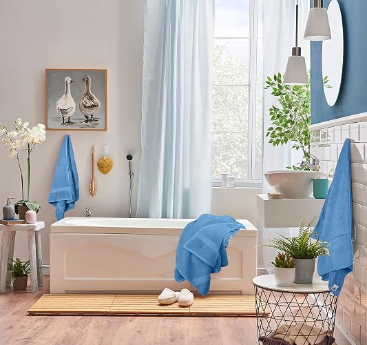 Utopia Towels 8 Piece Premium Towel Set, 2 Bath, 2 Hand, and 4 Wash Cloths, 600 GSM 100% Ring Spun Cotton, Highly Absorbent Towels for Bathroom, Gym, Hotel, and Spa, Electric Blue - 8 Pieces Towel Set - Electric Blue thumbnail 5
