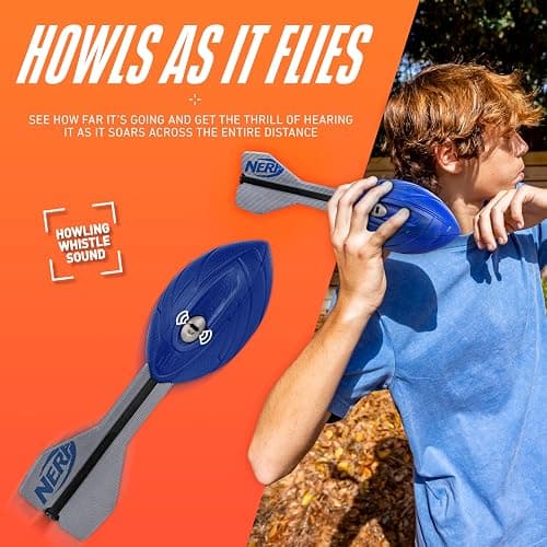 Nerf Vortex Aero Howler Foam Ball – Classic Long-Distance Football - Flight-Optimizing Tail - Hand Grip – Indoor and Outdoor Fun (Blue) thumbnail 5