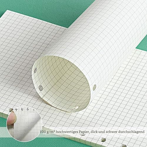 135 Blätter A5 Papier Kariert, OVISEEN 6 Löcher A5Nachfüllpapier Nachfüllbare Refill Paper Nachfülleinlagen für Notizbuch, Tagbuch, Skizze, Malerei(3 Packungen) thumbnail 4