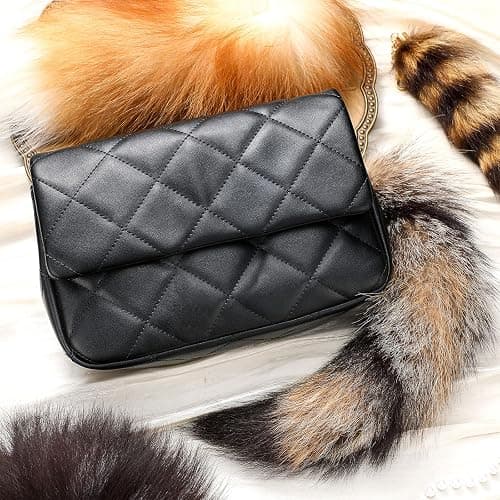 Ferreve Huge and Fluffy Real Fox Tail Keyring Faux Fur Tail Keychain Handbag Accessory Hook Pendant Gift for Women 2 Sizes - 4 - As Shown on the Picture thumbnail 7