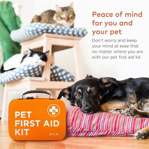 ARCA PET Cat & Dog First Aid Kit for Car - Pet Emergency Kit for Home Office Travel – Dog Camping Essentials with Digital Thermometer, Muzzle & Mini First Aid Pouch thumbnail 6