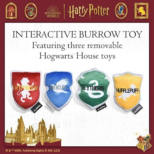 Harry Potter House Sorting Hat Burrow Pet Toy | Dog Toy Sorting Hat with House Plush Removable Parts | Sorting Hat Burrow Toy for Dogs | Crinkle Dog Toy, Dog Chew Toys thumbnail 3