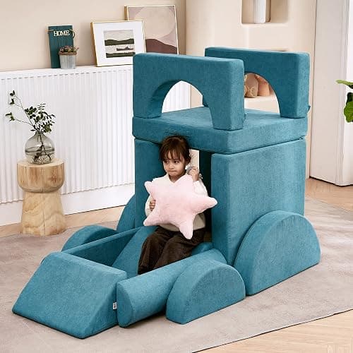 jela Kids Couch 14PCS Luxury, Floor Sofa Modular Furniture for Adults, Playhouse Play Set for Toddlers Babies, Modular Foam Play Couch, Modular Sofa (Charcoal, 57"x28"x18") thumbnail 9