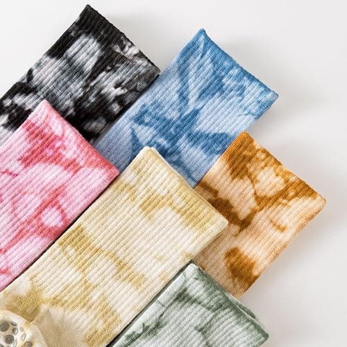 WANZHIHUI Grip Socks Pilates for Women- Cute Pilates Socks- Tie Dye Non Slip Grippy Sock Woman for Yoga Barre Dance thumbnail 5