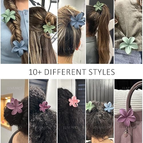 Flower Hair Clips for Women and Girls Thick to Thin Hair Medium Cute Claw Clips Decorative Plumeria Hair Accessories Nonslip Pastel Matte thumbnail 3