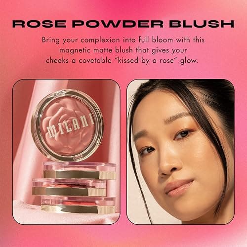 Milani Rose Blush, Powder Blush for Cheeks, Cruelty Free Makeup - Shape, Contour & Highlight Face for a Natural Matte Finish -Wild Rose thumbnail 9
