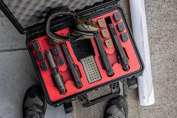 4 Pistol 12 Magazine Doro Gun Case with Custom MyCaseBuilder Foam Insert - Waterproof, Heavy Duty - Tactical Firearms, Ammunition, and Accessory Holder - 18 x 14 x 7 Inches thumbnail 5