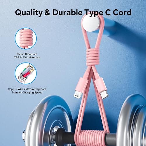 VANOVEI Compatible with iPhone Charger Fast Charging,2Pack 20W USB C Fast Charger Block with 6FT USB C Cable&10FT USB C to Liightning Cable Compatible with Phone 16/15/14/13/12 Pro/Pro Max,Pink thumbnail 4