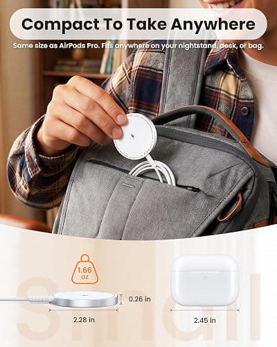 MagSafe Charger [Apple MFi Certified] for iPhone 17/16/15/14/13/12 & Airpods, 15W Fast Magnetic Wireless Charging Pad with 20W USB-C Adapter, Strong Magnetic, 5FT Cable,Ideas for Home Office & Travel thumbnail 6