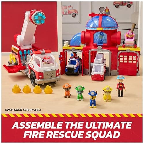 Paw Patrol Fire Rescue Command Center with Marshall Figure, Rescue Fire Truck, Lights, Launcher & Sound Fx, Kids Toys for Boys & Girls Ages 3 and Up thumbnail 5