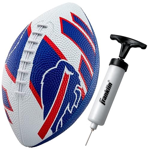 Franklin Sports NFL Team Footballs - Rubber Youth Mini Balls for All Teams - Kids 8.5" Football + Air Pump Sets - Official NFL Licensed - Image 1