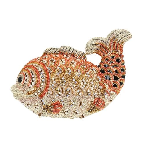 Tngan Women Mini Fish Clutch Luxury Rhinestones Purse Sparkling Banquet Handbag Wedding Party Clutch Bag - Image 1
