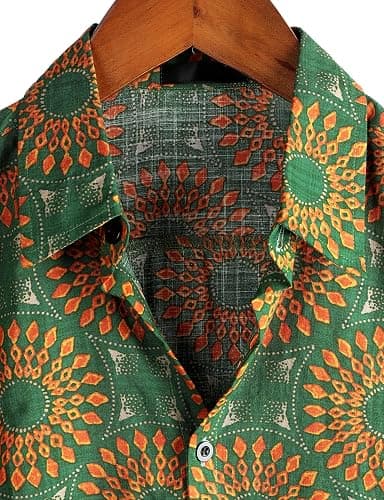 VATPAVE Mens Casual Hawaiian Floral Shirts Short Sleeve Button Down Tropical Shirts Beach Summer Shirts thumbnail 2