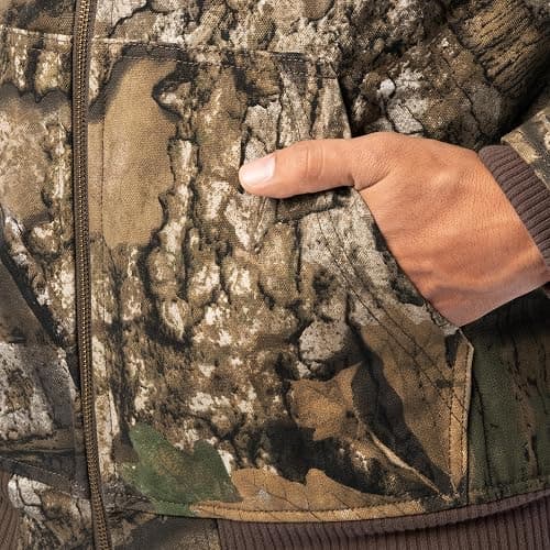 Realtree mens Insulated Duck Quilted Lined Full Zip Hoodie thumbnail 5
