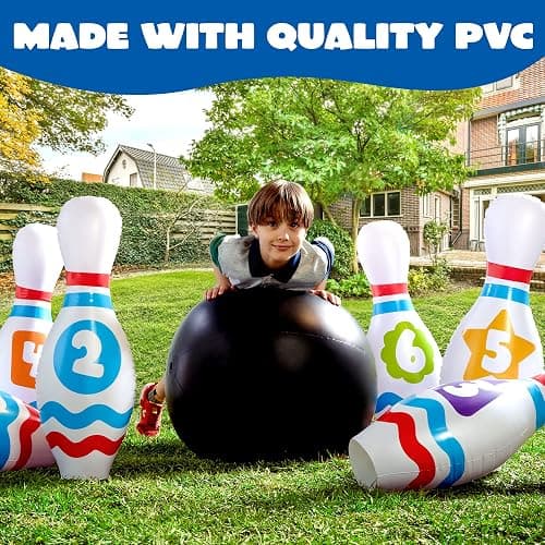 JOYIN Giant Inflatable Bowling Set for Kids and Adults, Christmas Birthday Party Games, Kids Education Motor Skills Toys thumbnail 3