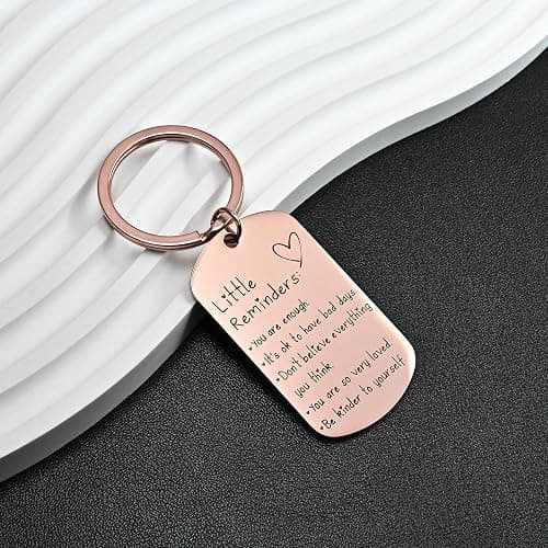 OUMILAN Little Reminders Keychain for Women Men | Affirmation Uplifting Mental Health You Are Enough，Inspiration Gifts thumbnail 3