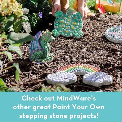 MindWare Paint Your Own Stone Unicorn Garden – Weather-Resistant Garden Rocks Paint Kit for Kids – Includes Paint, Brushes and Instructions – Ages 8 and Up thumbnail 6