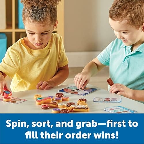 Learning Resources Grab That Donut! Fine Motor Game - Toddler Food Bakery Toys, Board Games, Color Sorting, Gifts for Boys and Girls, Hand Eye Coordination, Preschool Sensory Activities thumbnail 2