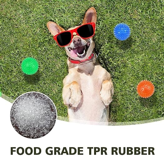 petizer 6 Pack 2.5” Squeaky Dog Toy Balls, Floating Dogs Pool Balls, Spiky Dog Balls, Durable Interactive Fetch Toys for Puppy, Dog Chew Toys for Teething (2.5", Small Dog) thumbnail 4